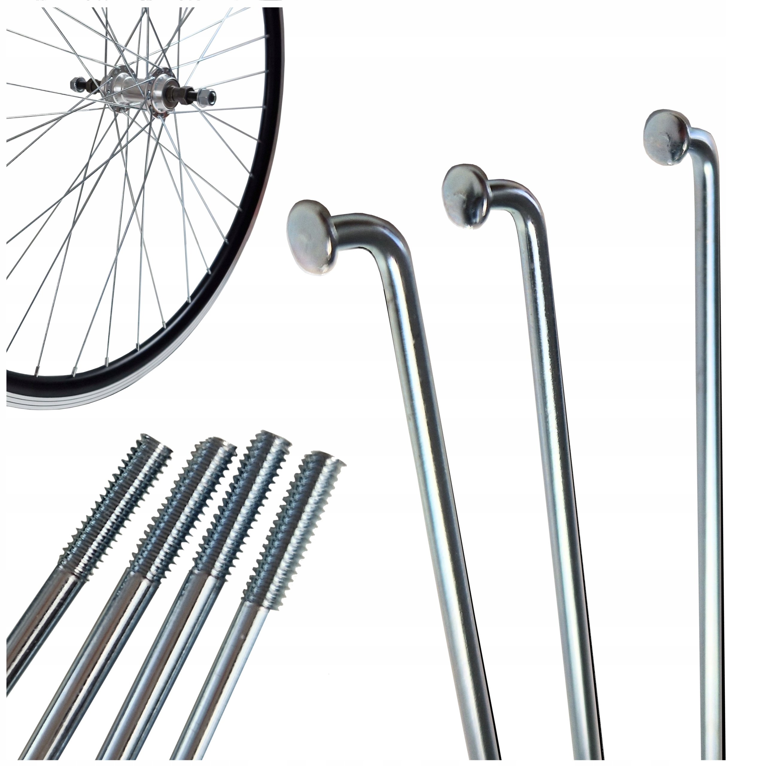 Szprychy rowerowe szprycha EpiCycle HighQ nierdzewne srebrne 252mm 4 szt!