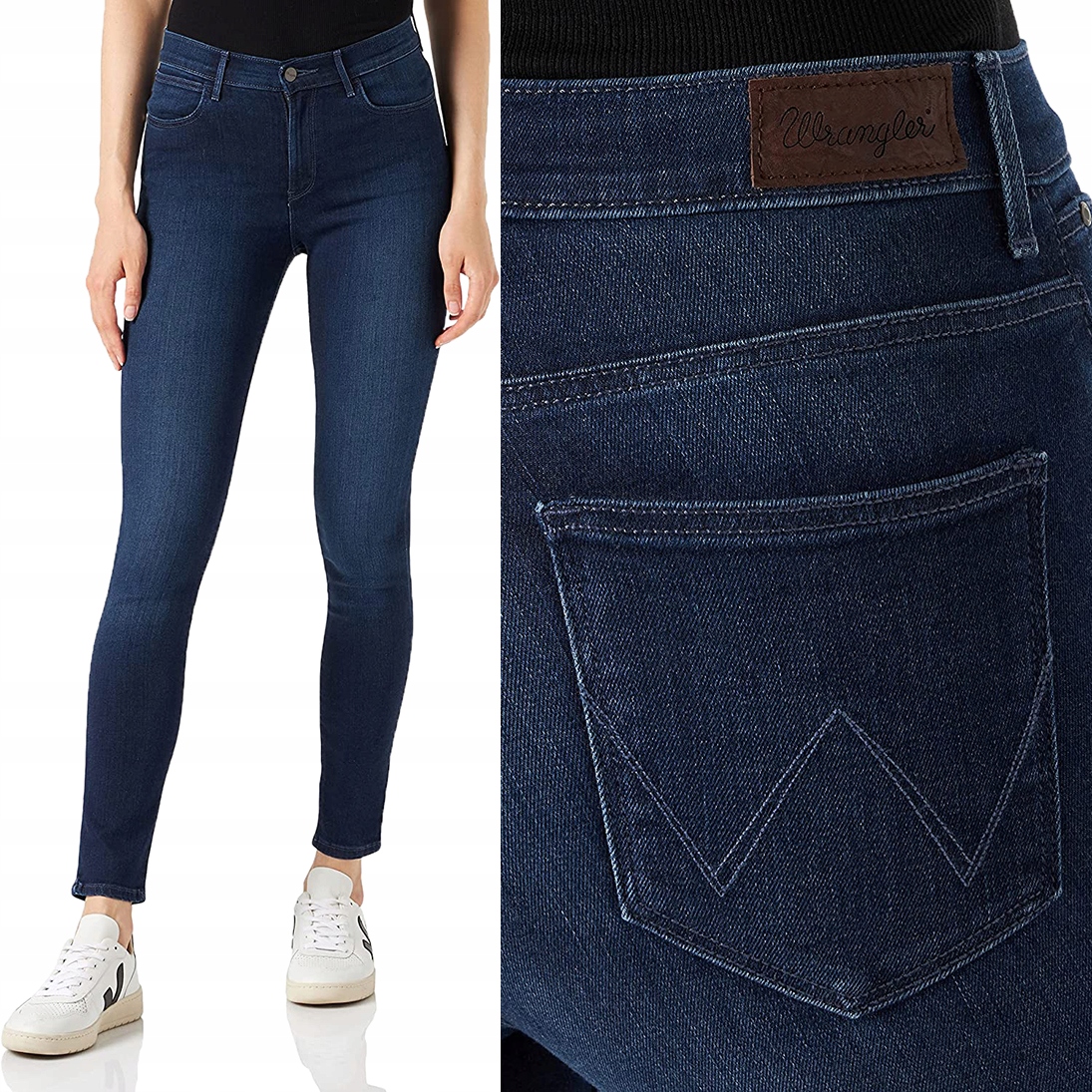 Wrangler High Rise Skinny SubtleBlue Dámské Džínové Kalhoty Úzké Nohavice W26 L32