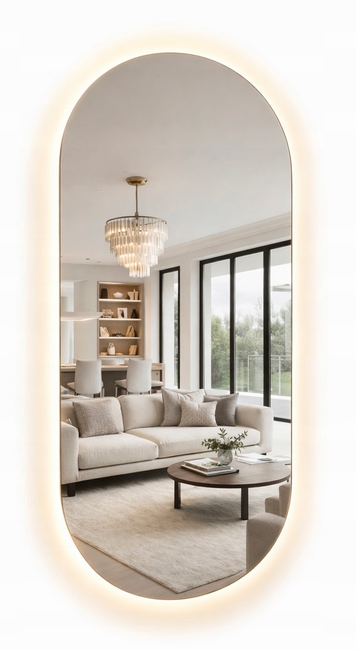 Kúpeľňové Zrkadlo Led Oválne 120x80 Led Osvetlené Kúpeľňové Zrkadlo