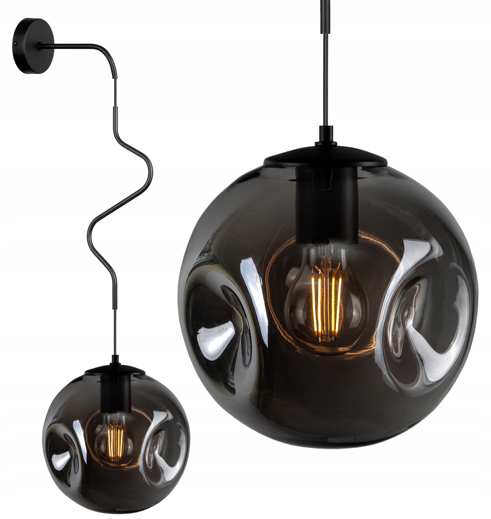 

Nowoczesna Szklana Lampa Ścienna Kinkiet Kula Led