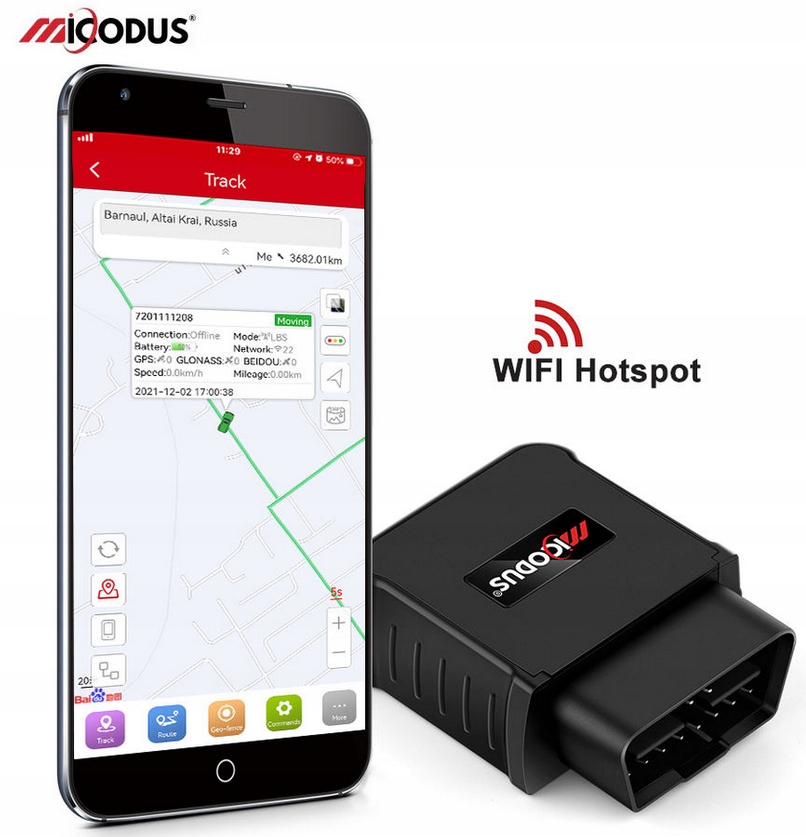 Gps Lokátor Micodus Obd MV55 Pro Router 4G Chyby Odposlech Předplatné Fre