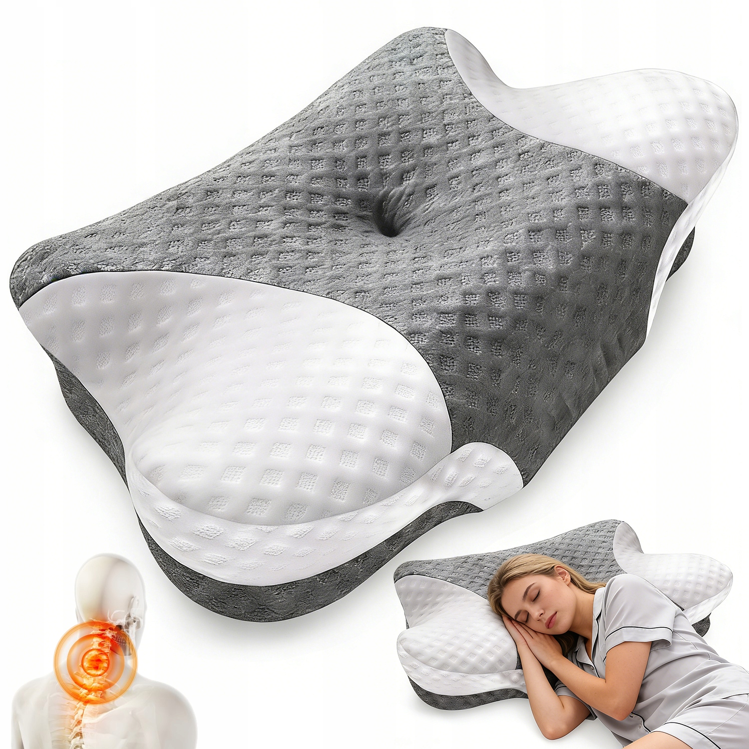 Poduszka Ortopedyczna Do Spania Memory Motyl Ergonomiczna Masująca