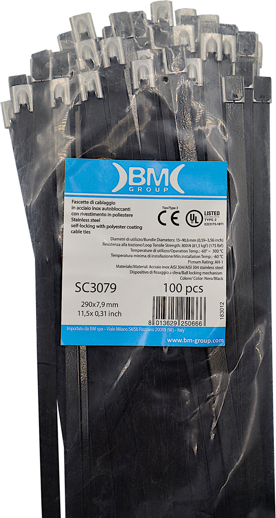 OPASKI METALOWE STALOWE POWLEKANE 290x7,9 MM 100SZ Szerokość 7.9 mm