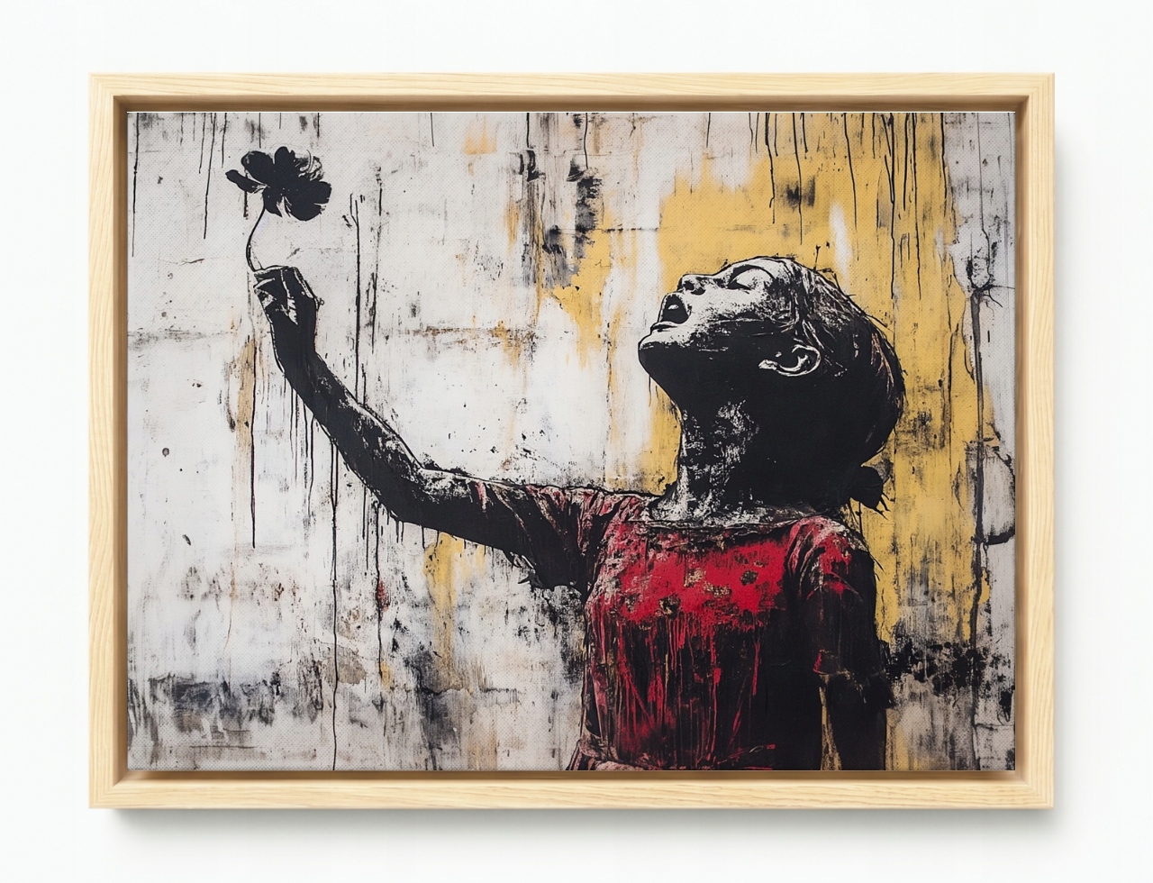 Obraz Rám American Box Graffiti Street Art Dítě Svoboda Naděje 100x75