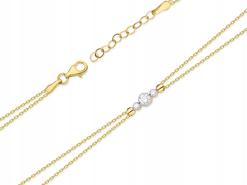 Zlatý řetízkový náramek 585 s 14kt dámským diamantem jako dárek