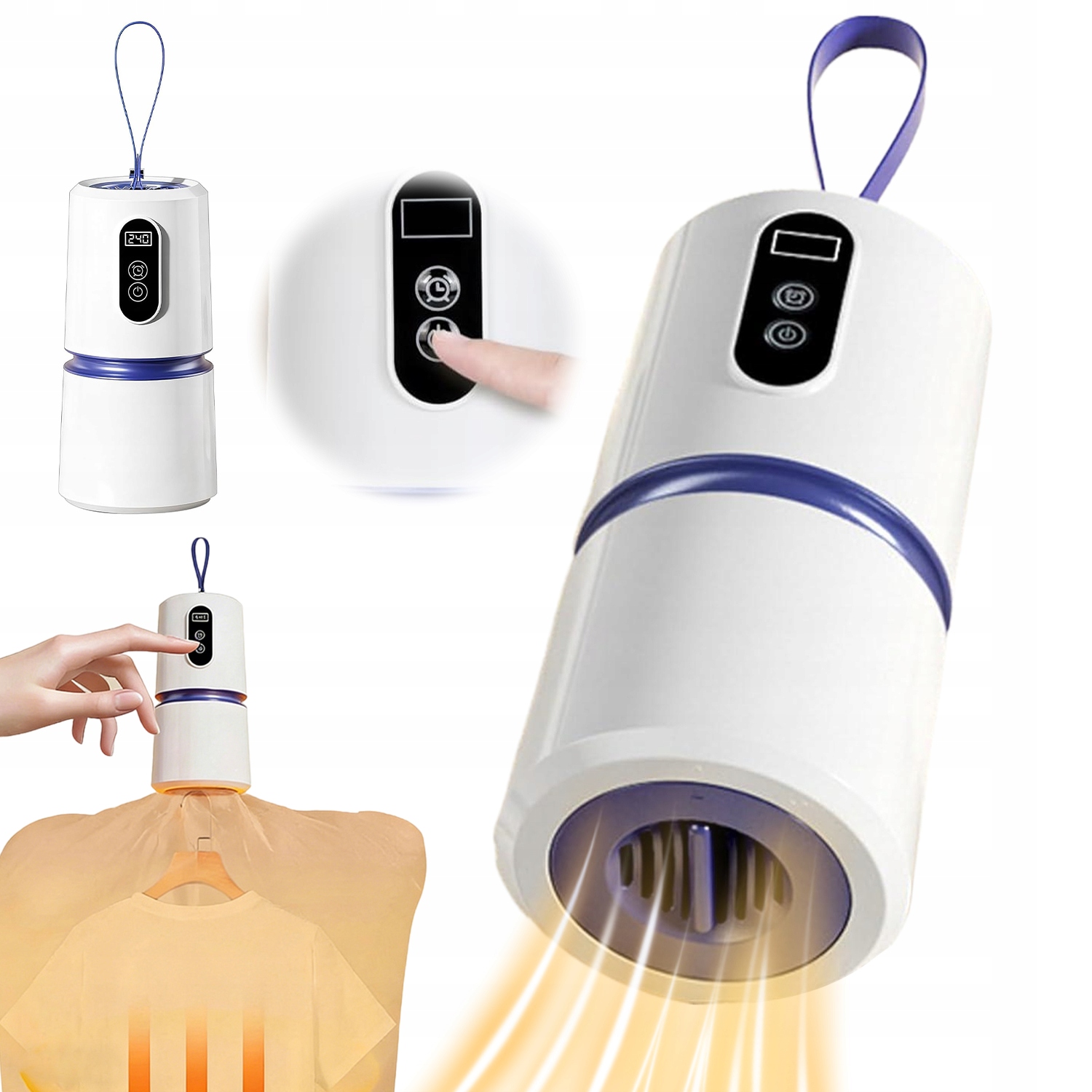 Levně Přenosná Sušák Na Prádlo Bílá 200 W S 360° Cirkulací Tepla