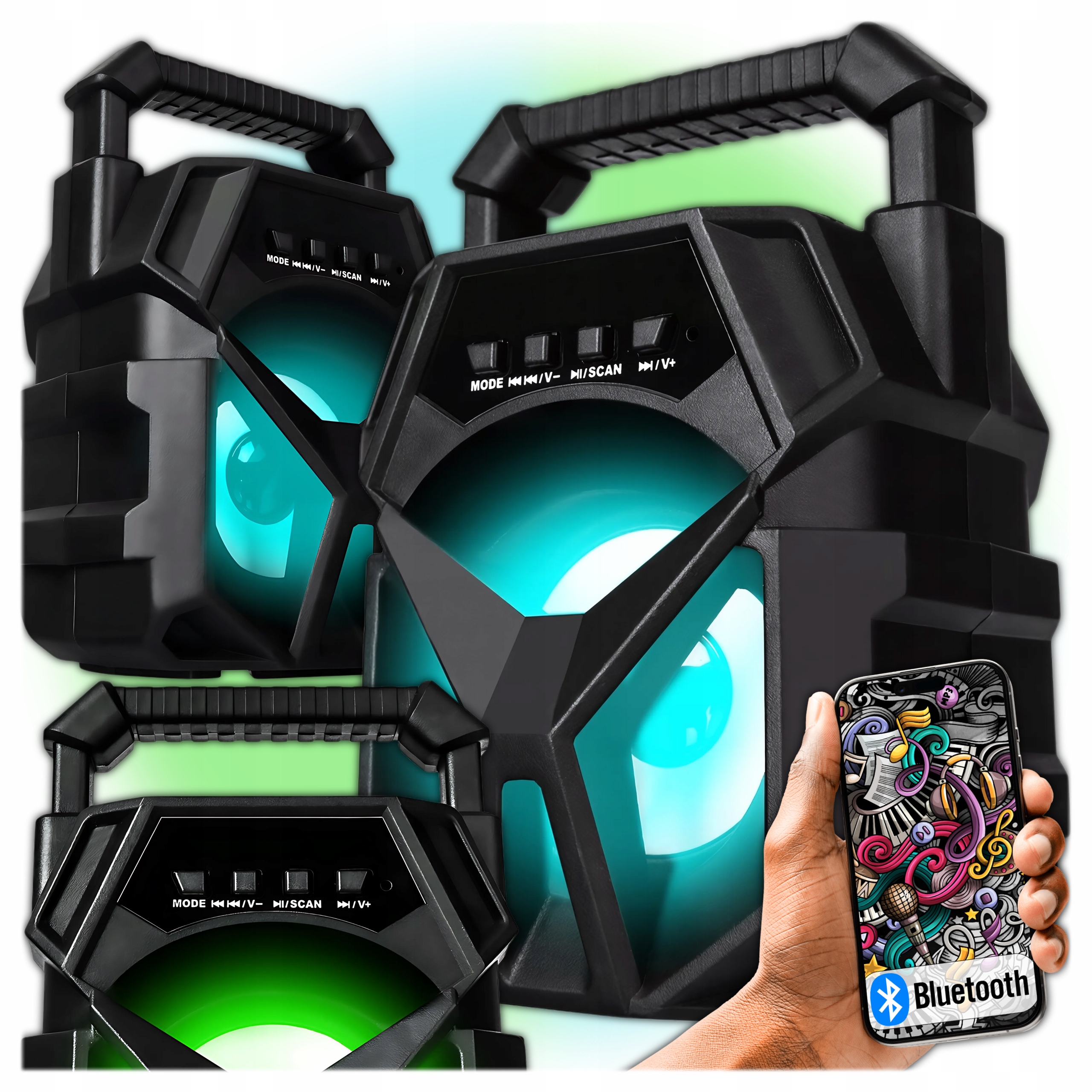 Głośnik przenośny PartyTech 400W Bluetooth z radiem FM i USB