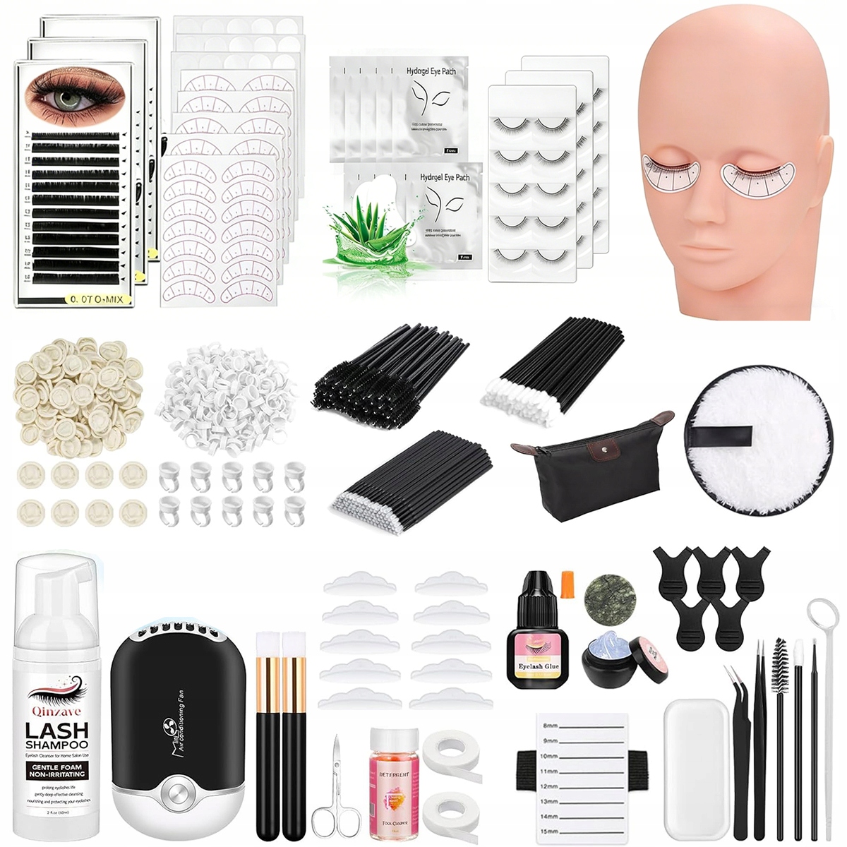 Sada na prodlužování řas pro stylistky, přípravky na řasy akcesoria