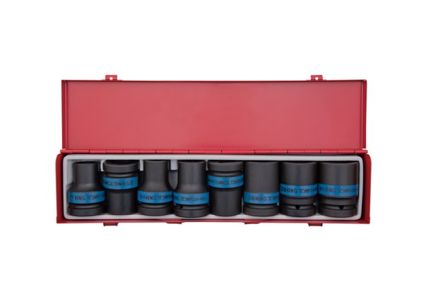 ZESTAW NASADEK UDAROWYCH 1 8cz. KRÓTKIE CIENKOŚCIENNE 4/6-kąt. 17-41mm, KAS