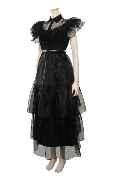 Wednesday Addams Strój Sukienka peruka przebranie Rozmiar 130-140