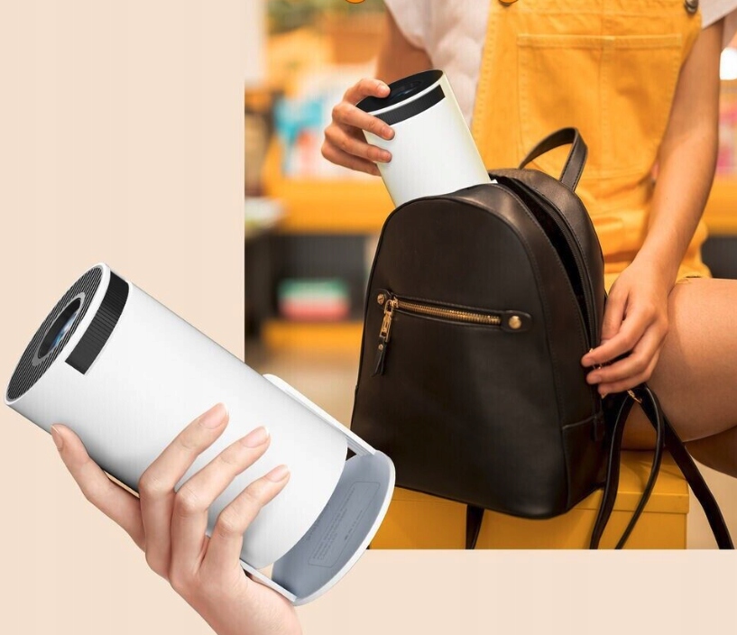 PROJEKTOR DOMOWY OBROTOWY ANDROID TV WIFI FULL HD PRZENOŚNY GŁOŚNIK WYJAZDY Waga produktu 0.31 kg