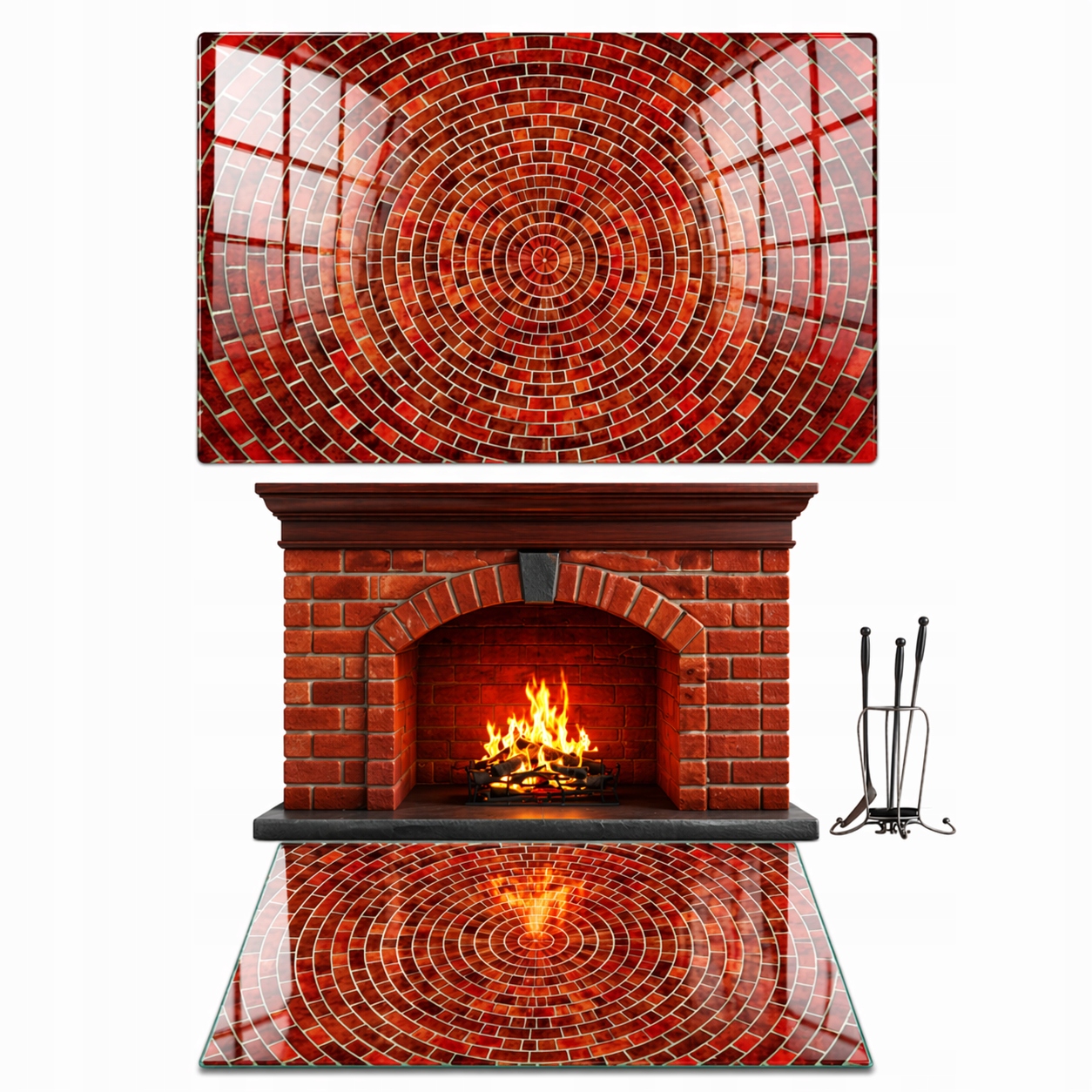 Sklo Sklo Pod Krb Tvrzená Podložka Rozměr 52x45 cm s Grafikou Cihla