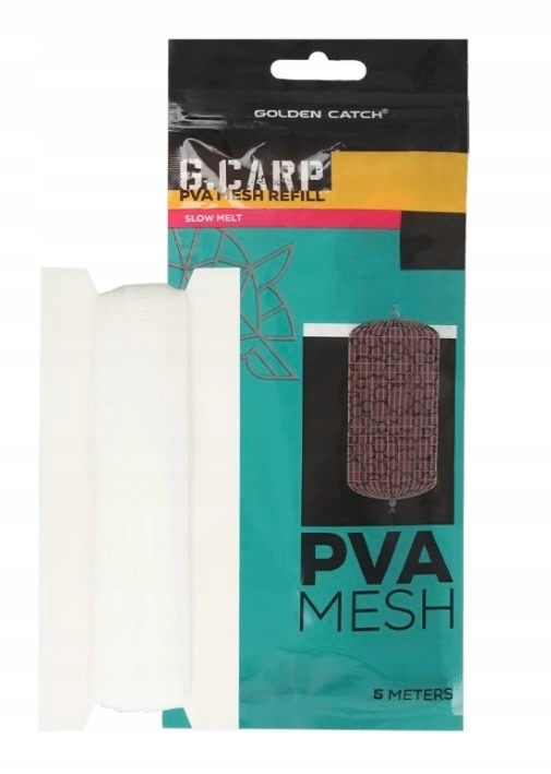 Pva Siatka Zapas Golden Catch G.carp Pva Mesh Refill Wide 23MM Slow Melt 5M