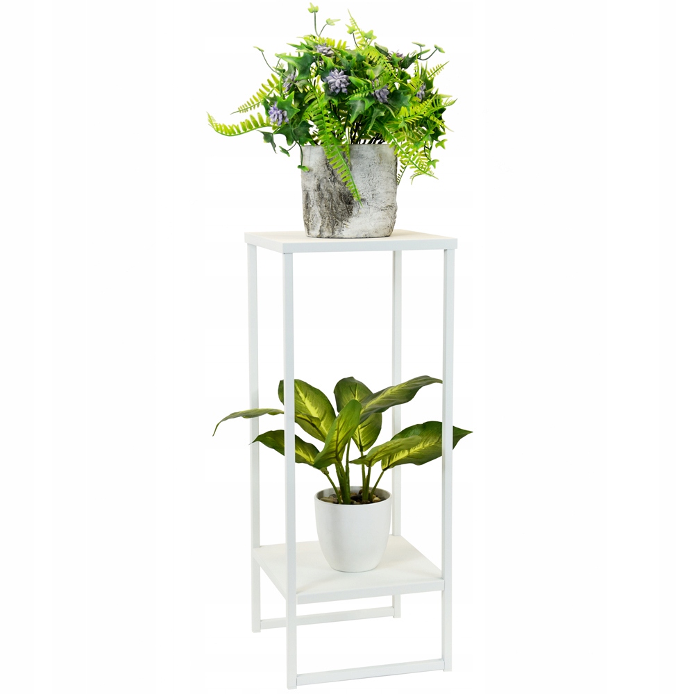 Držák Na Květináč Gramix 60 cm kovový, bílý loft na květiny, polský výrobek