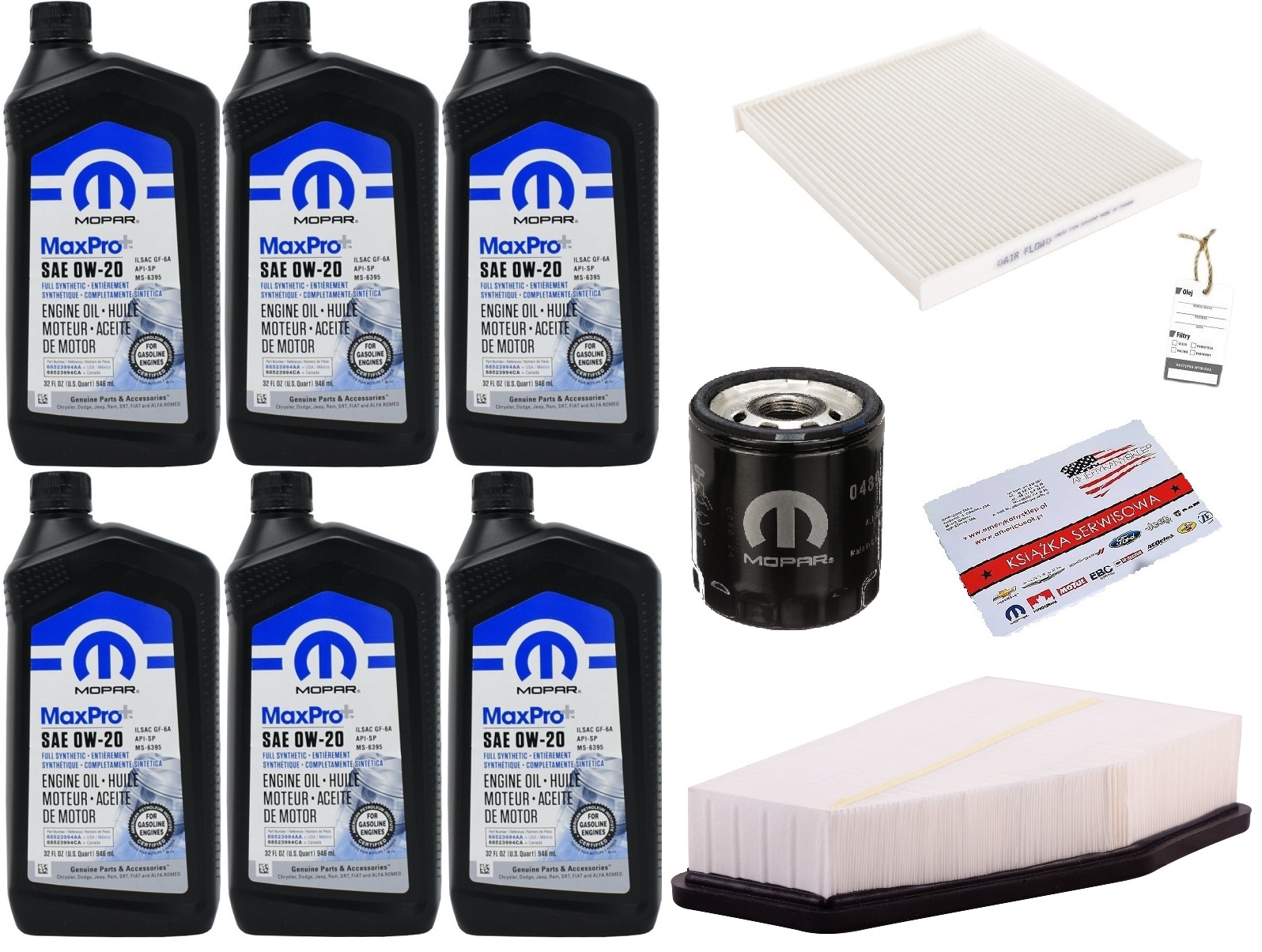 MOPAR 0W20 + FILTRY JEEP CHEROKEE 2,4 19-21