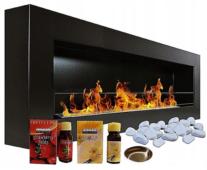 

Biokominek Box In Flat z szybą 1200x400 czarny Tuv