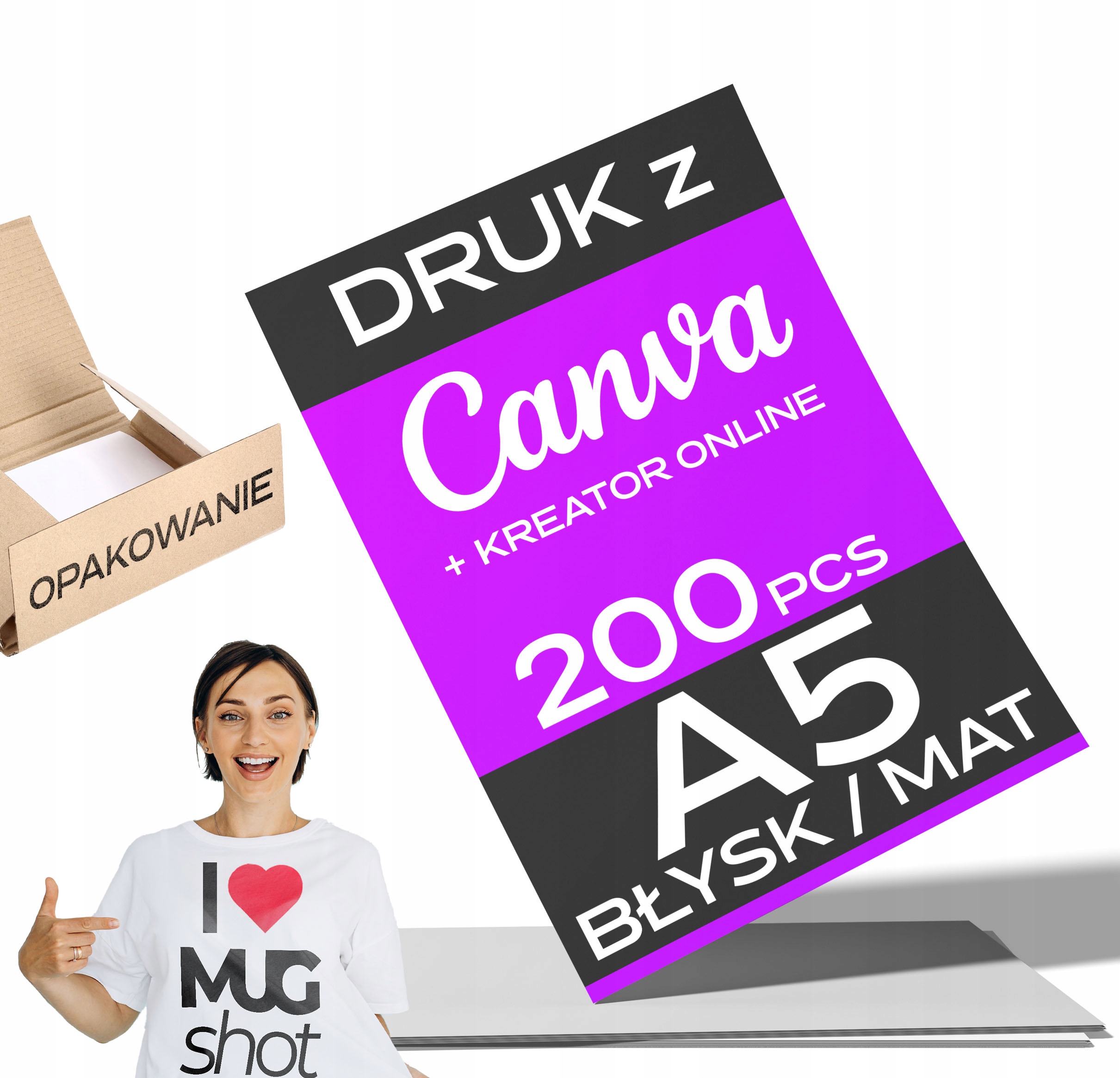 Ulotki A5 200 sztuk kreda 150gsm Dwustronne wizualizacja