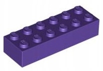 

Lego Klocek 2x6 Ciemny Fioletowy (2456/6147004)