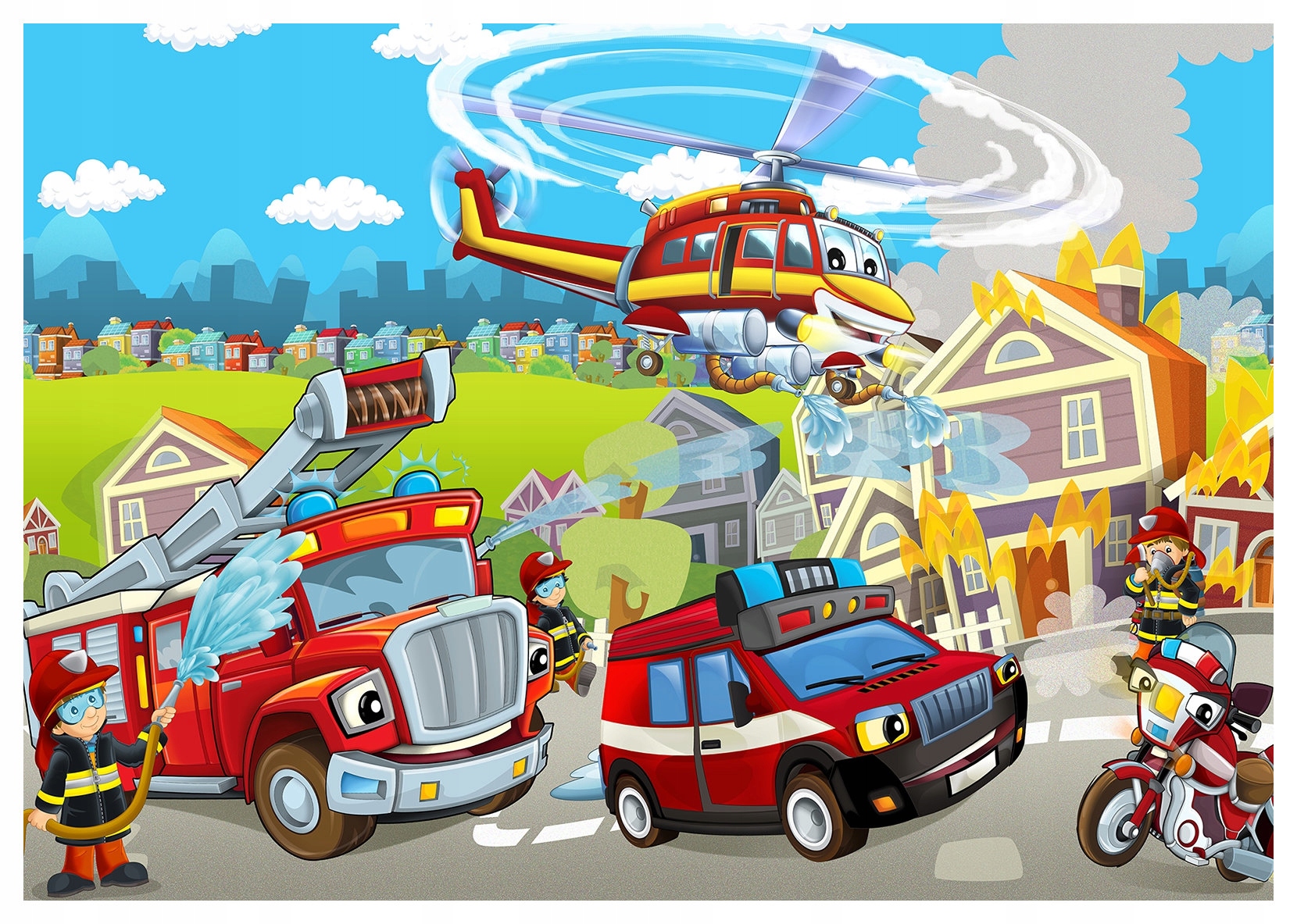 Tapeta Hasičský zbor pre deti 312x219 Požiarne dobrodružstvá hrdinovia lepidlo