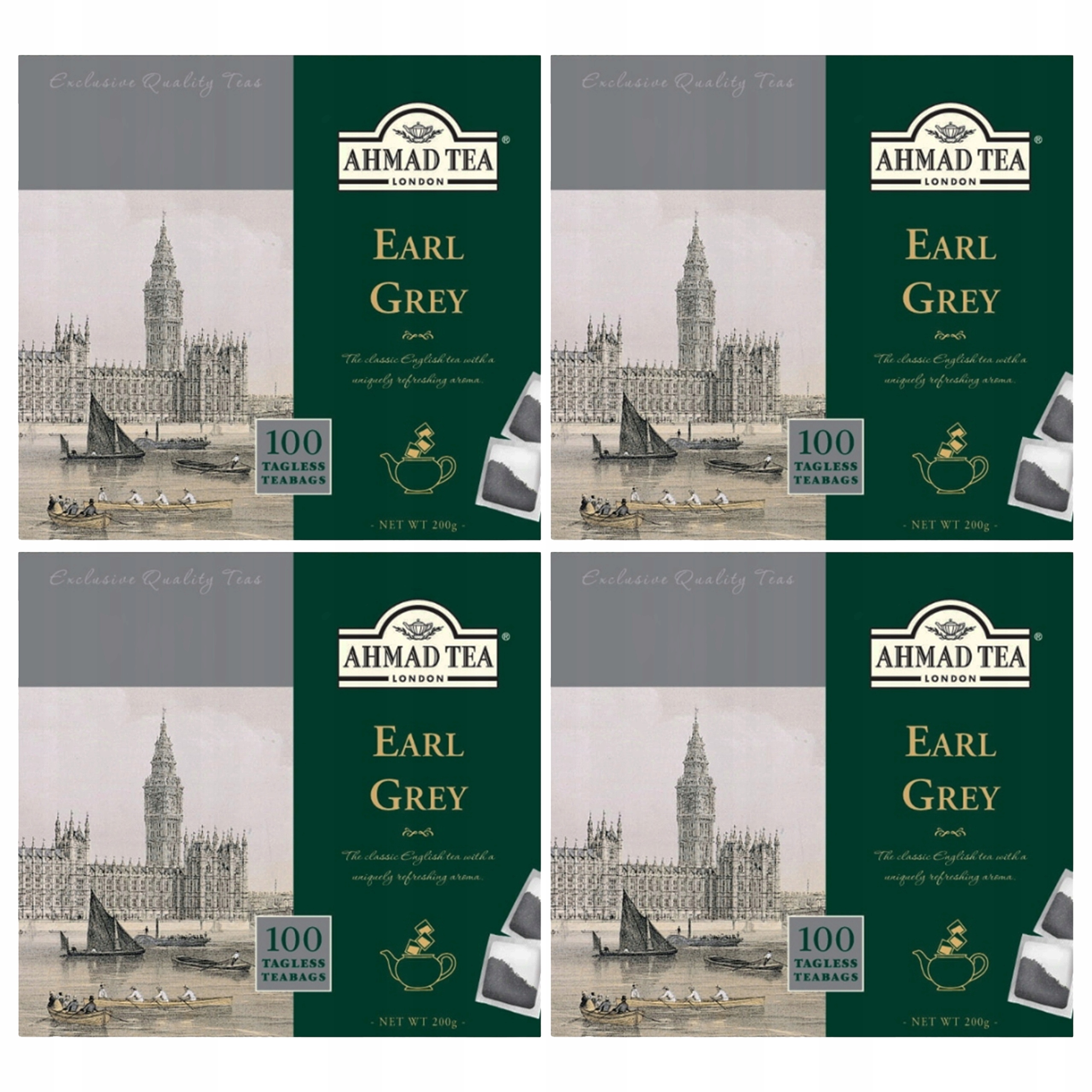 Levně Dárková sada 4 černých čajů Ahmad Earl Grey nálepka
