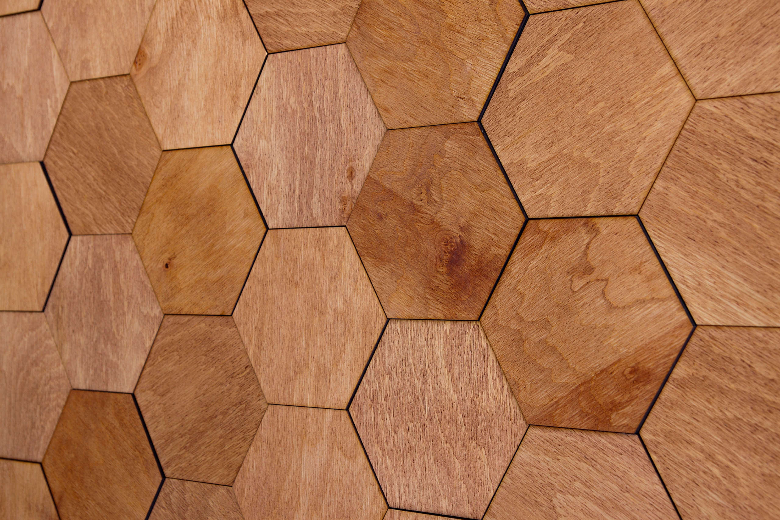 PANELE ŚCIENNE HEKSAGON DREWNIANE MOZAIKA 3d MAHOŃ