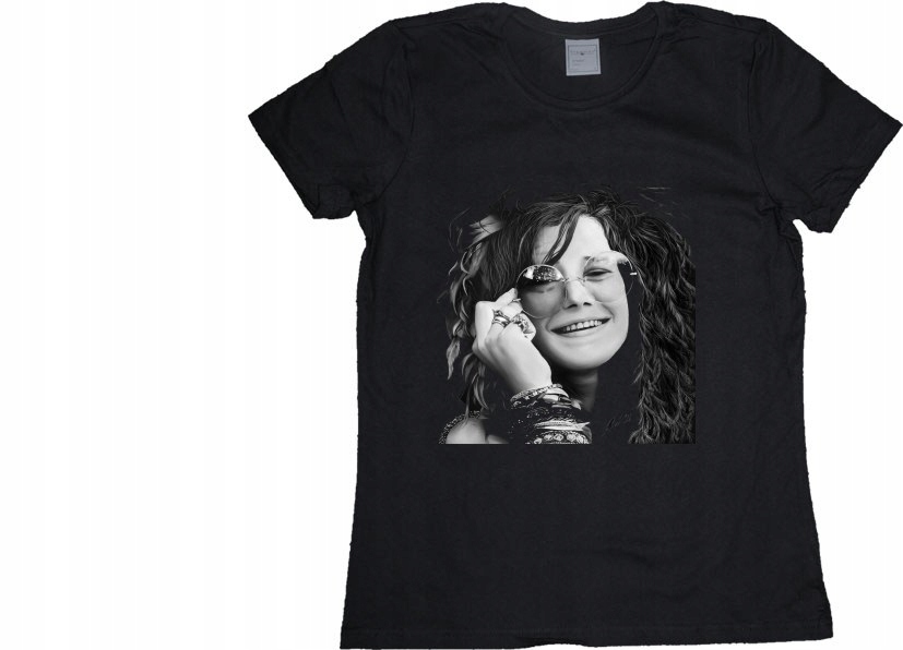 

Damska Czarna Koszulka Janis Joplin z4a