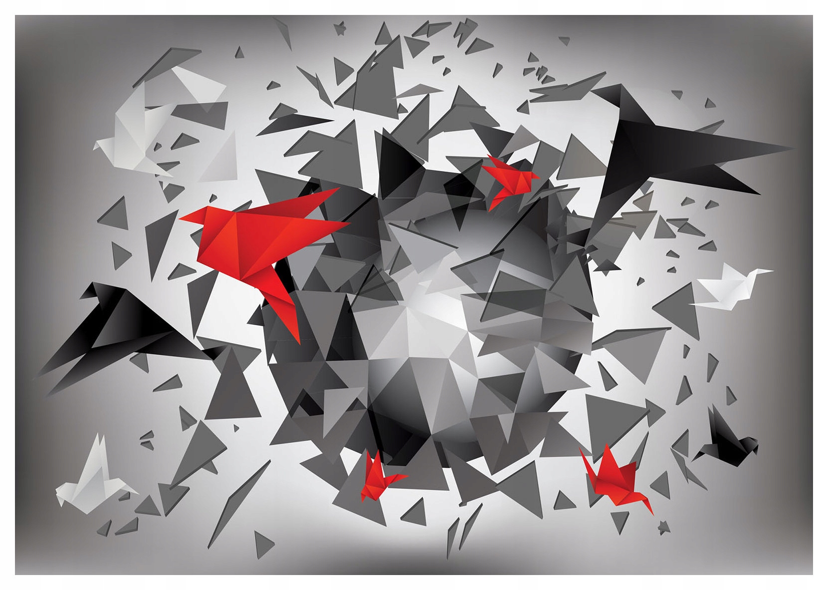 Fototapeta vlies Origami vtáky geometria minimalizmus loft 300x210 lepidlo