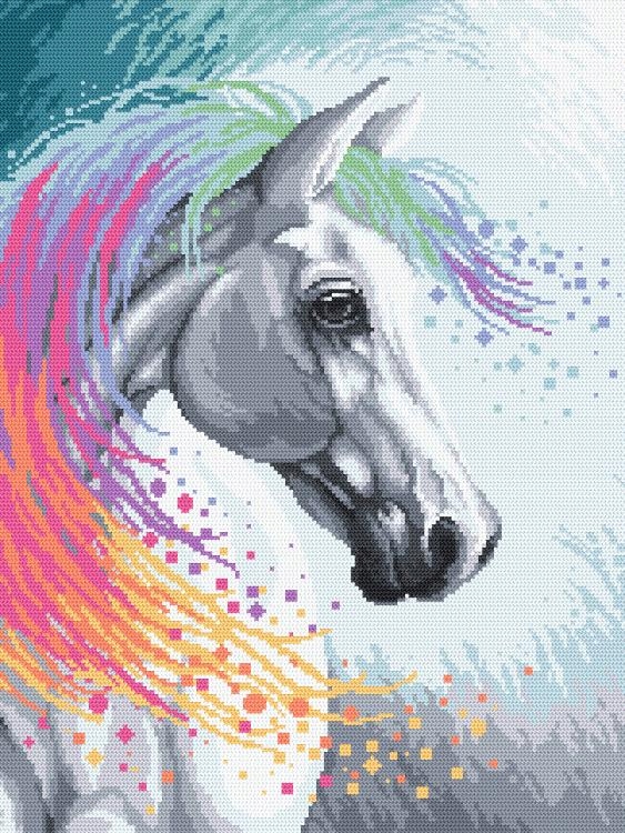 Křížková výšivka Sada s mulinkou -Začarovaný kůň