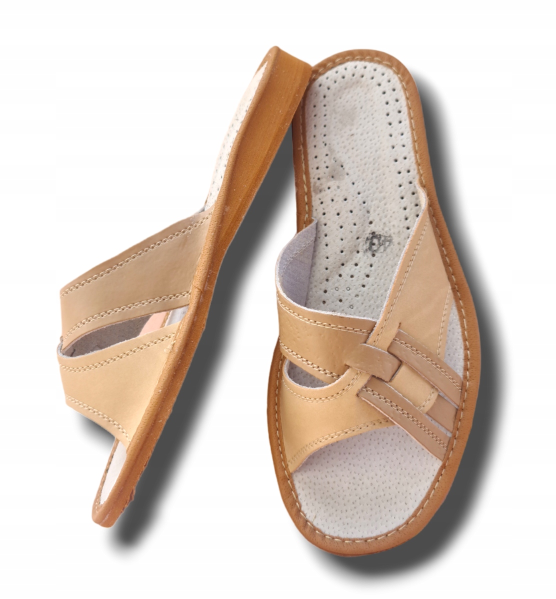 Pantofle Klapki Damskie Skórzane Rozmiar 38 Wsuwane Rozmiary 36-41