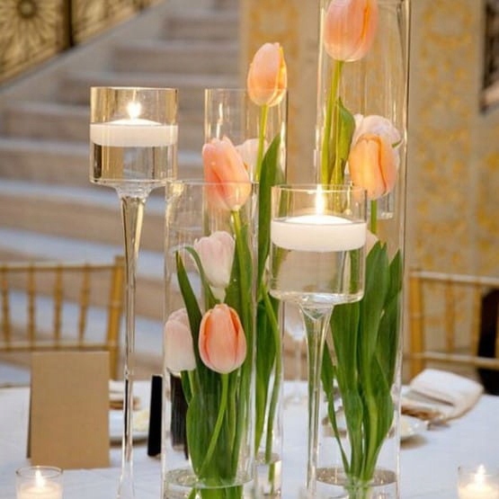 Świecznik Szklany Bankietowy 40cm fi 9cm Rodzaj inny