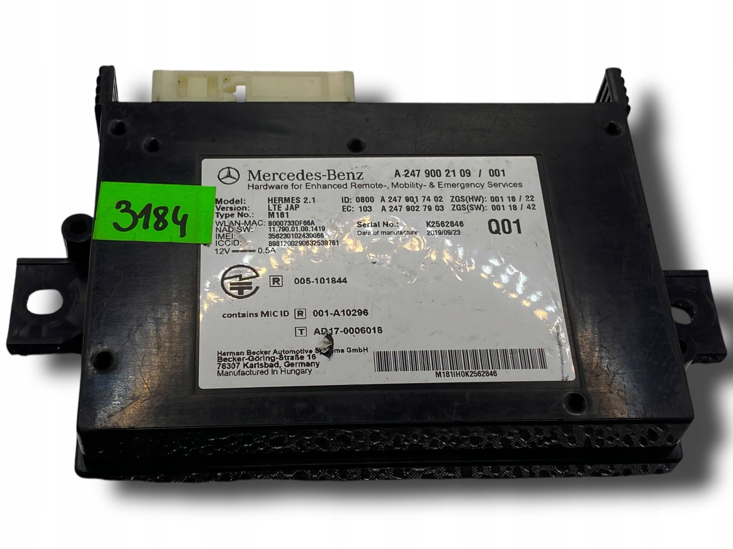 MERCEDES W247 control unit TELEMATIK 2479002109 $J