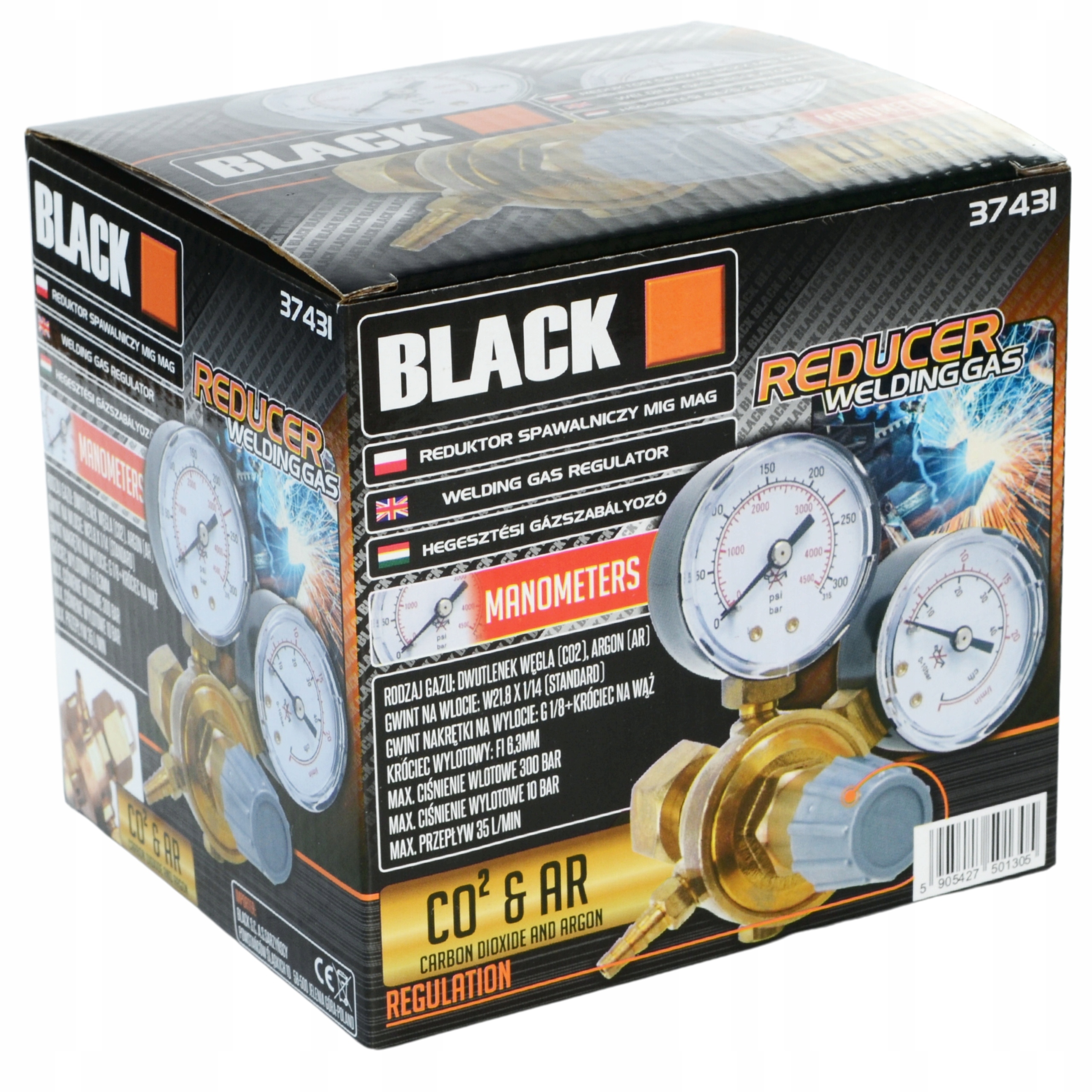 REDUCTOR DE SUDARE MARCA BLACK ARGON CO2 300BAR Presiune maxima de intrare 300 bar