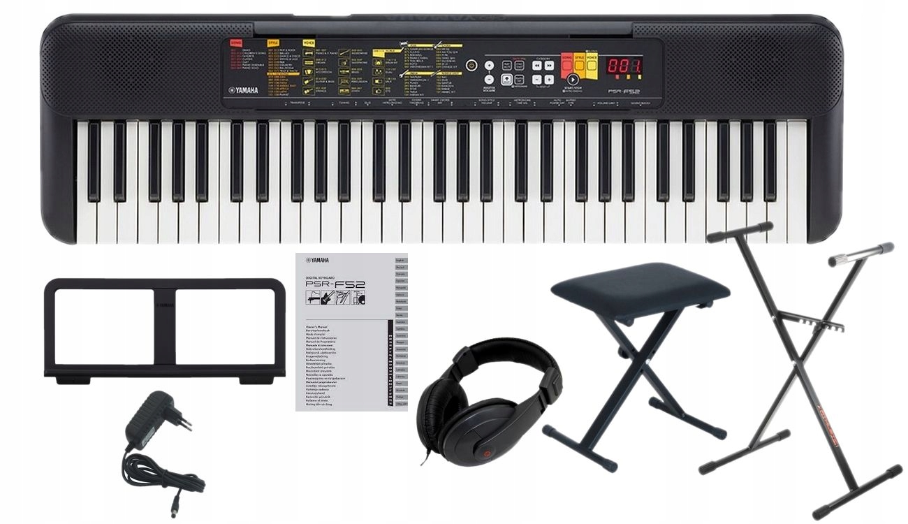 YAMAHA PSR F-52 KEYBOARD KLAWISZ + KURS SET 7