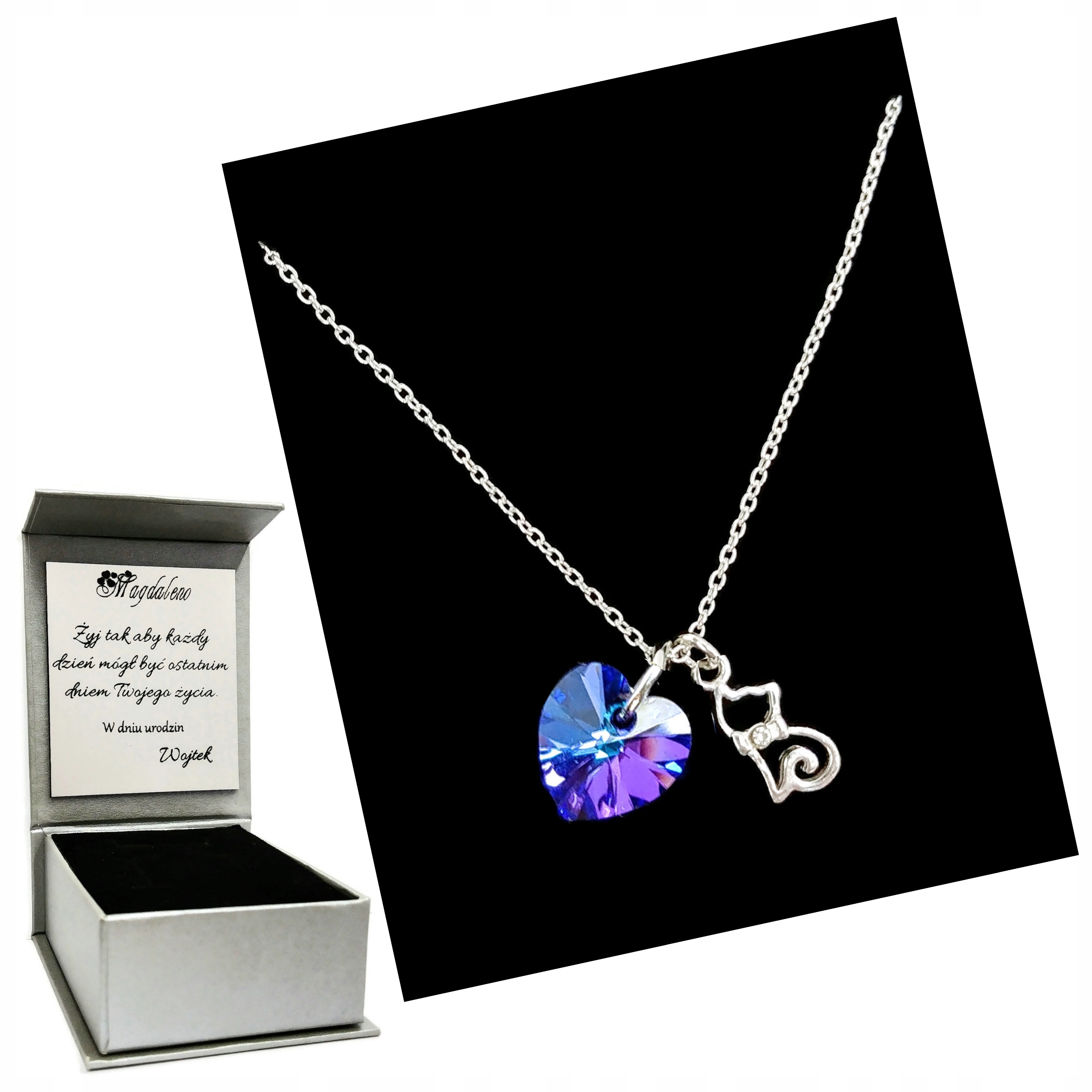 

Naszyjnik z Kotem Kot Kotek Srebro Grawer