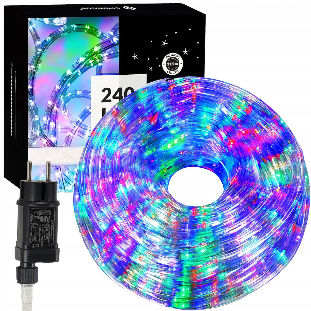 WĄŻ ŚWIETLNY ZEWNĘTRZNY LAMPKI MULTIKOLOR 240LED ŚWIECĄCY TAŚMA CHOINKOWE Motyw Brak