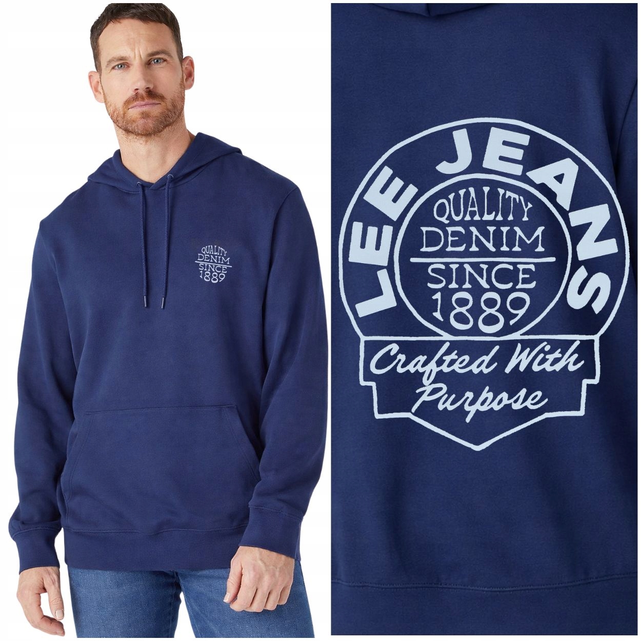 Lee Relaxed Graphic Hoodie volná bavlněná mikina s kapucí (klokanka) M