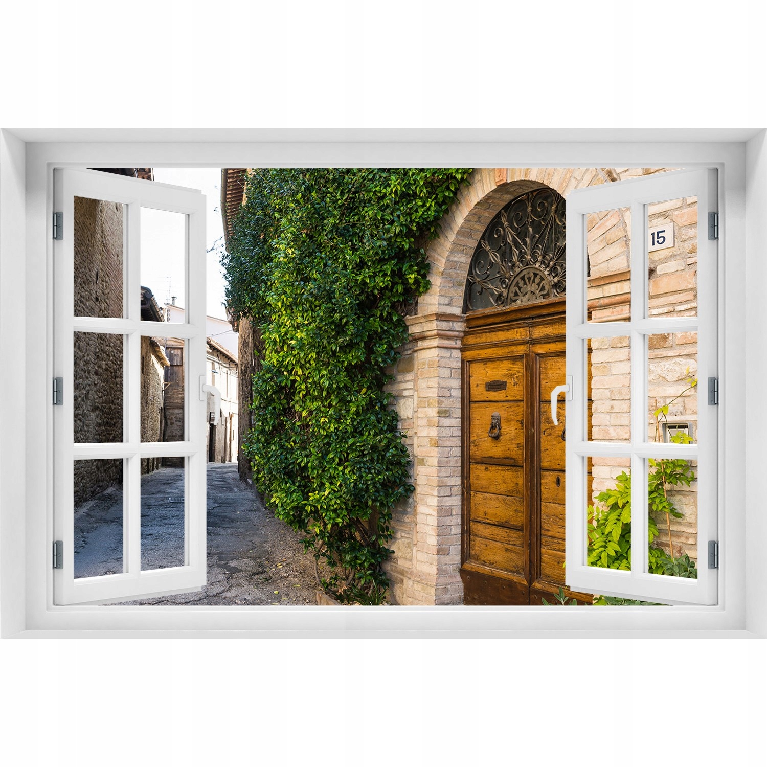 

Fotoobraz Naklejka ścienna Okno Urokliwa uliczka