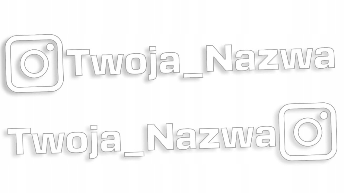 

Wycinane naklejki Instagram komplet białe