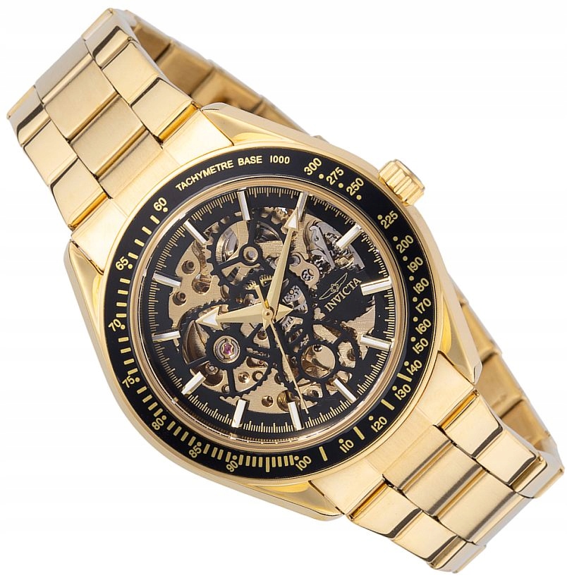 Automatický Skeleton Pánské Hodinky Invicta 49502 Černo-zlaté Ø43 mm Box