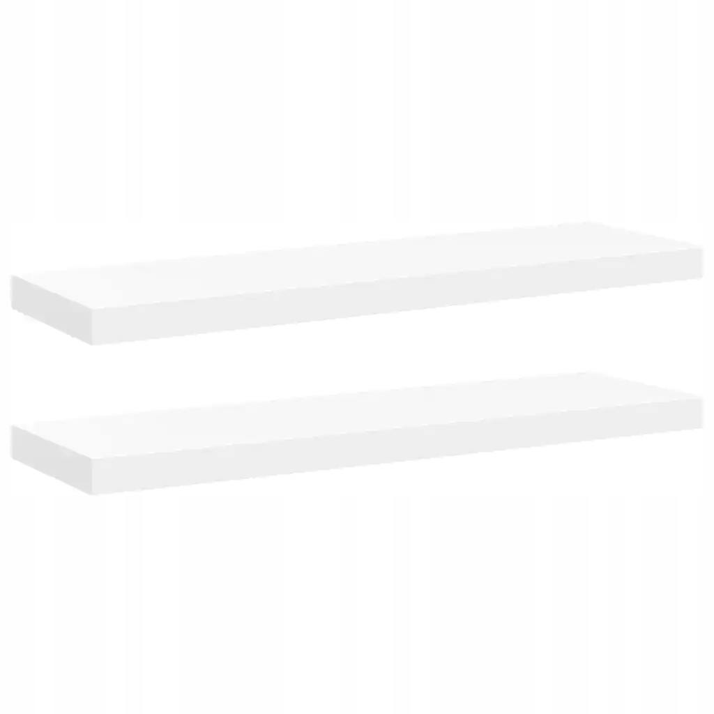 Sada 2 bílých polic z Mdf, 80 x 23,5 x 3,8 cm, kovová konstrukce
