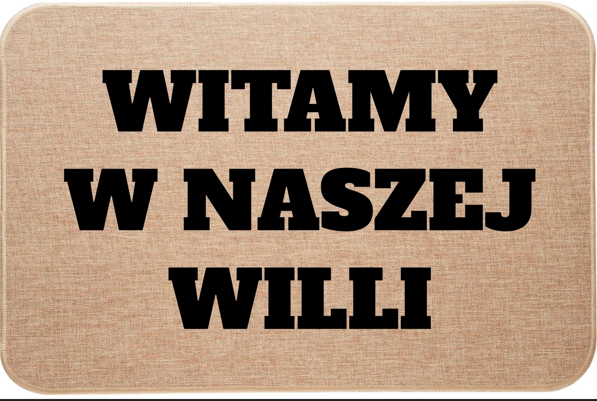 Lněná Rohožka Vítejte V Naší Vile Dárek K Stěrači Pod Dveře