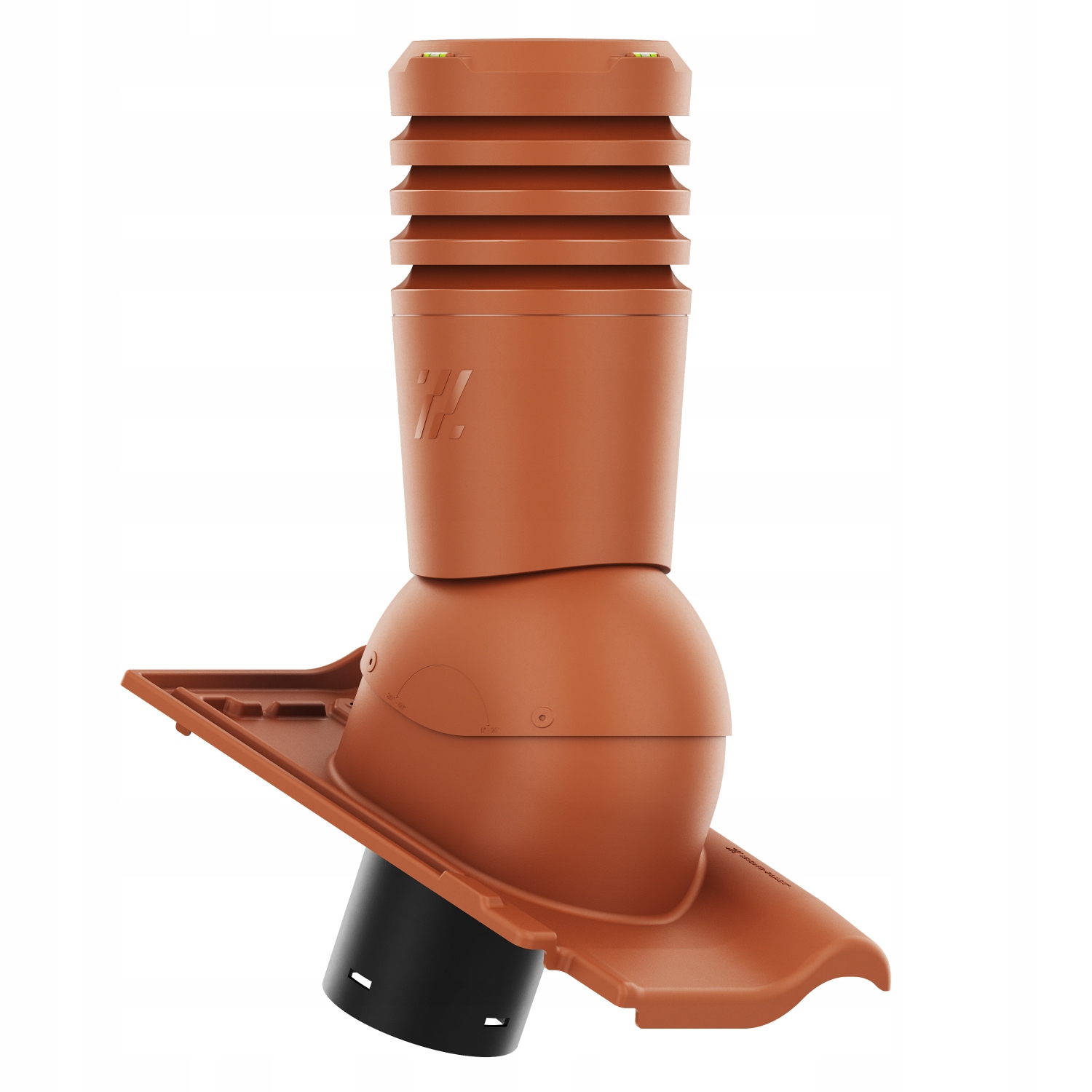 Větrací komín ECO150 střešní krytina Bogen Innovo 12 Červená Angoba