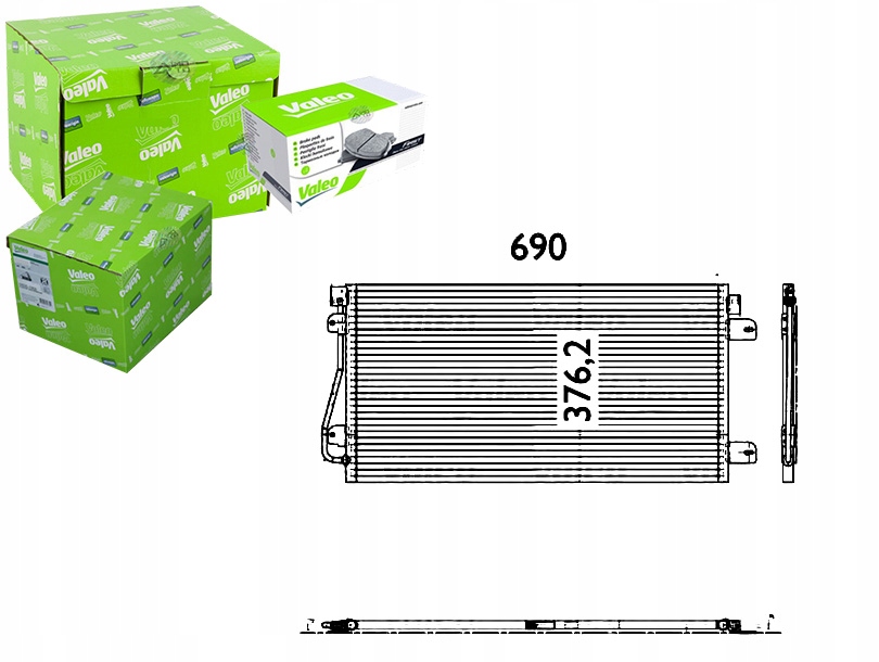 конденсатор Радиатор кондиционера valeo 43005348