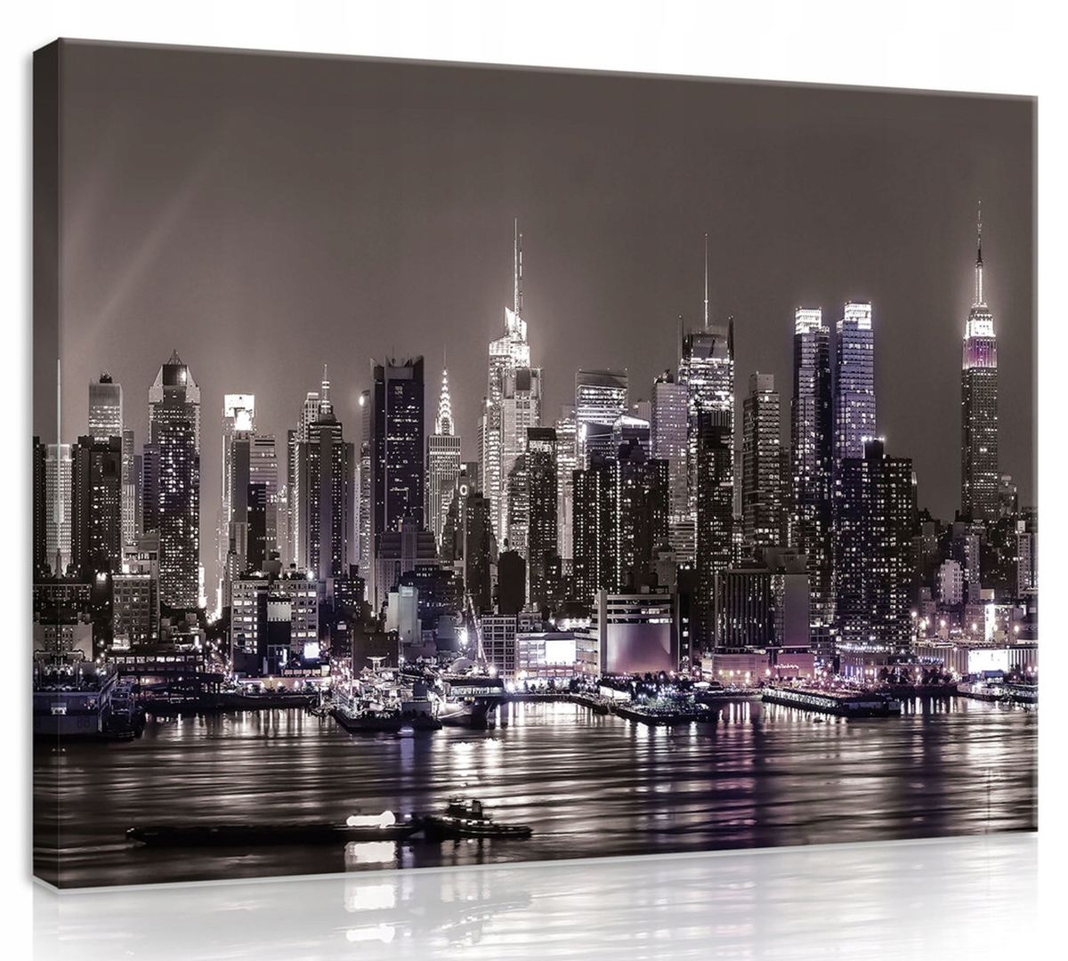 Obraz Na Plátně Canvas 100x75 New York Město Panorama Večer Noc Pohled