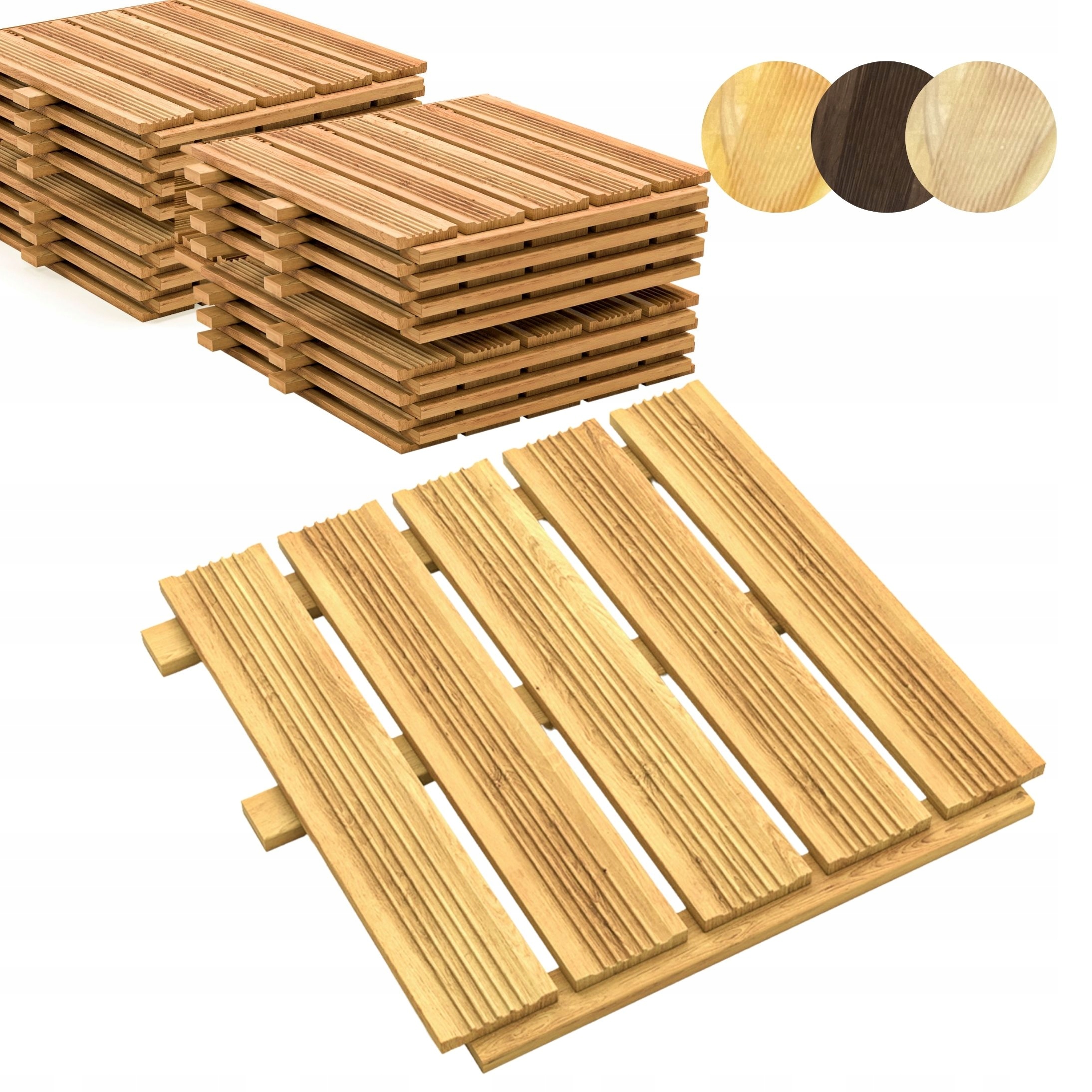 Plošina Terasový Dřevěný balkonový panel 50 x 50 cm Přírodní 20 ks