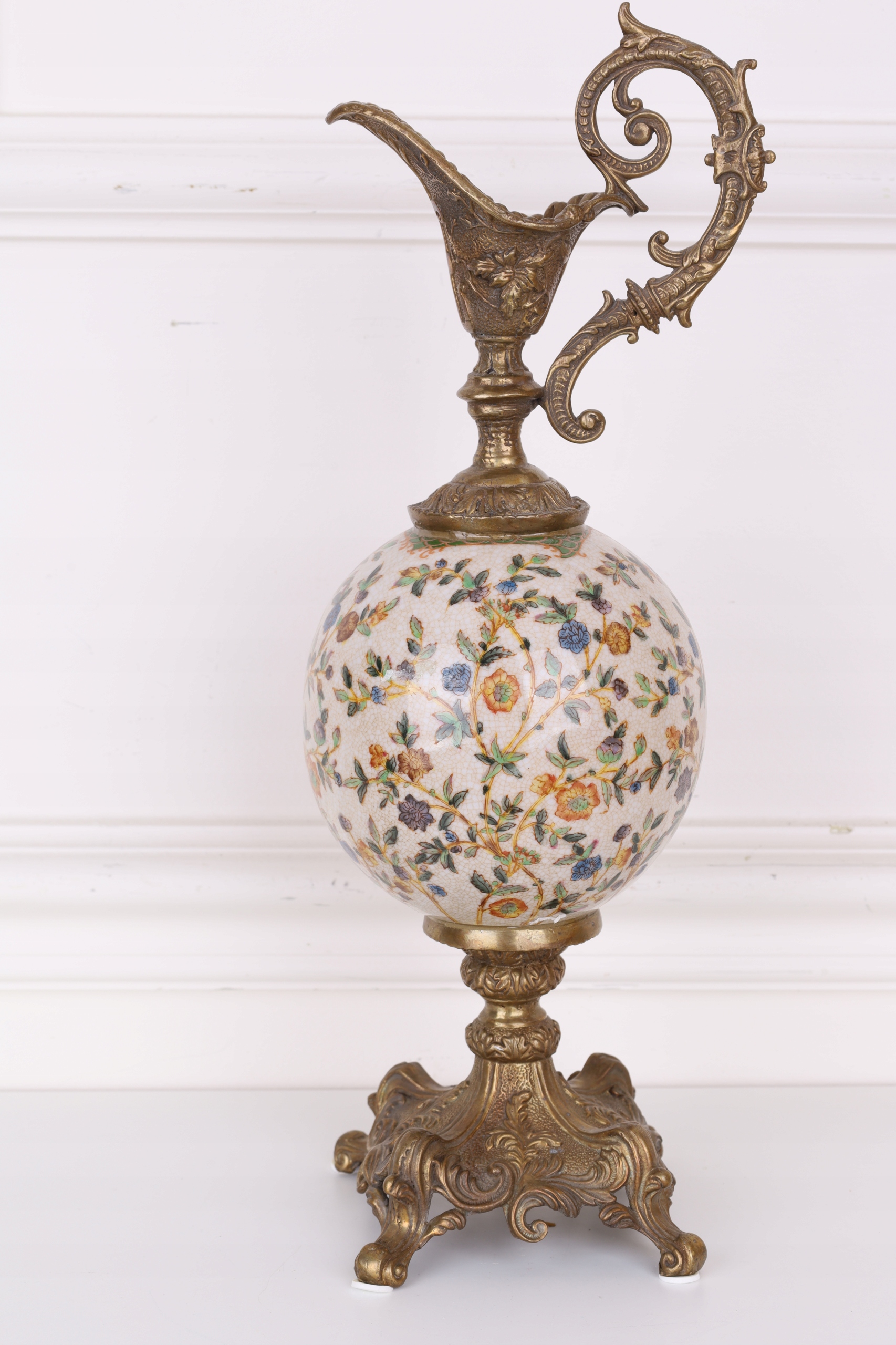 Štýlový svietnik bohato zdobený porcelán + bronz