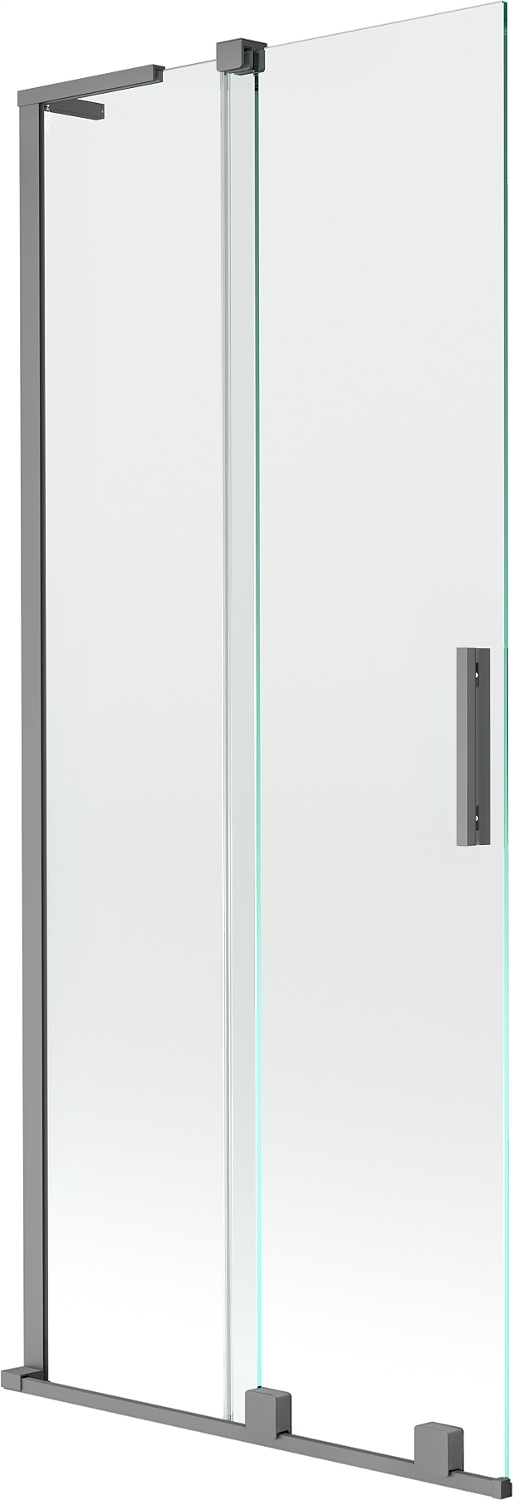 Mexen Velar L Posuvný Dvoudílný Paraván 80x150cm Gun Metal Transparent