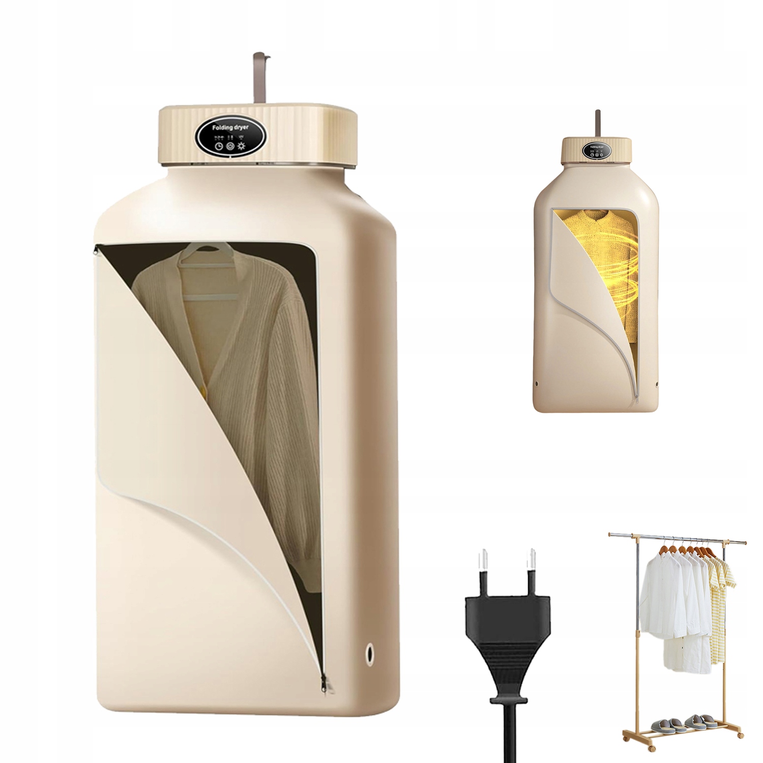 Levně Skládací elektrický Sušák Na Prádlo 600 W Nízká Hladina Hluku Sušení