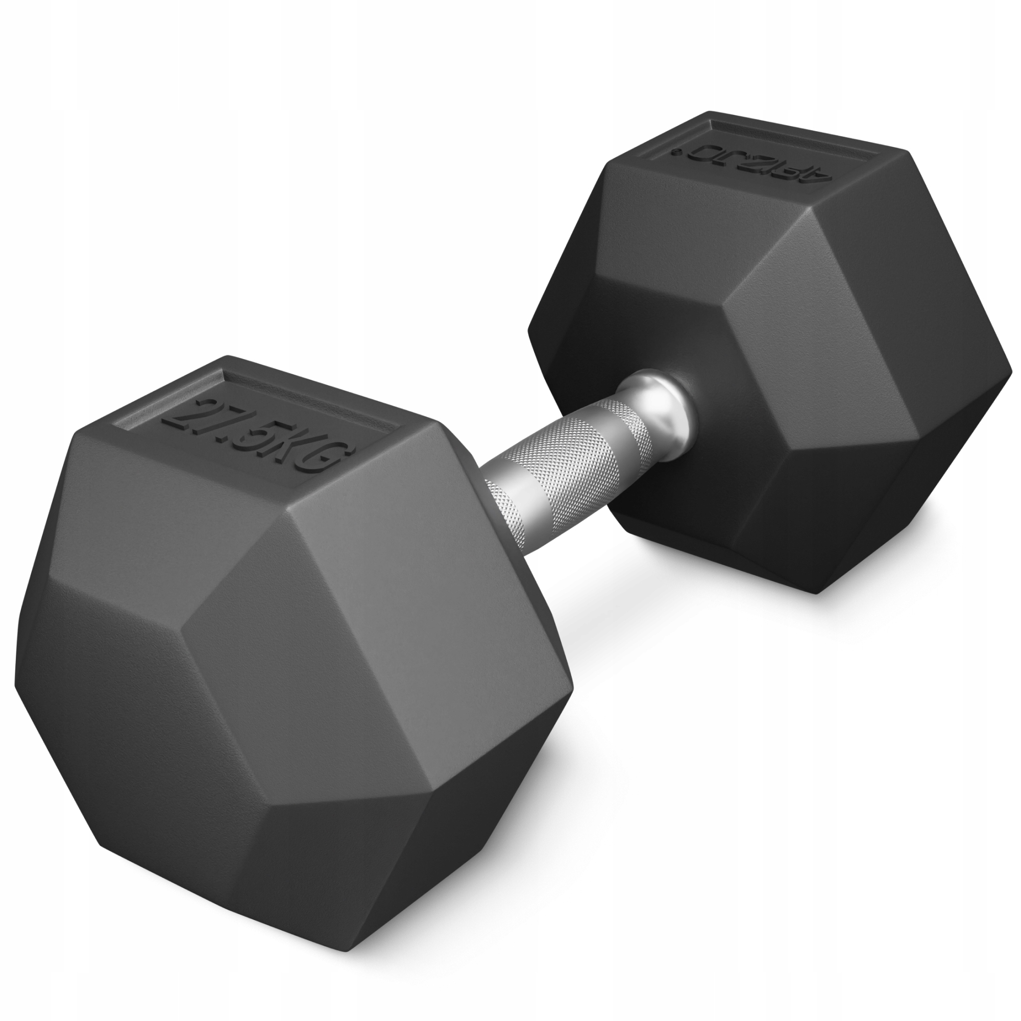 Hantla Obciążenie Żeliwny Gumowany Hantel Hex Solidny Wytrzymały 27,5 kg