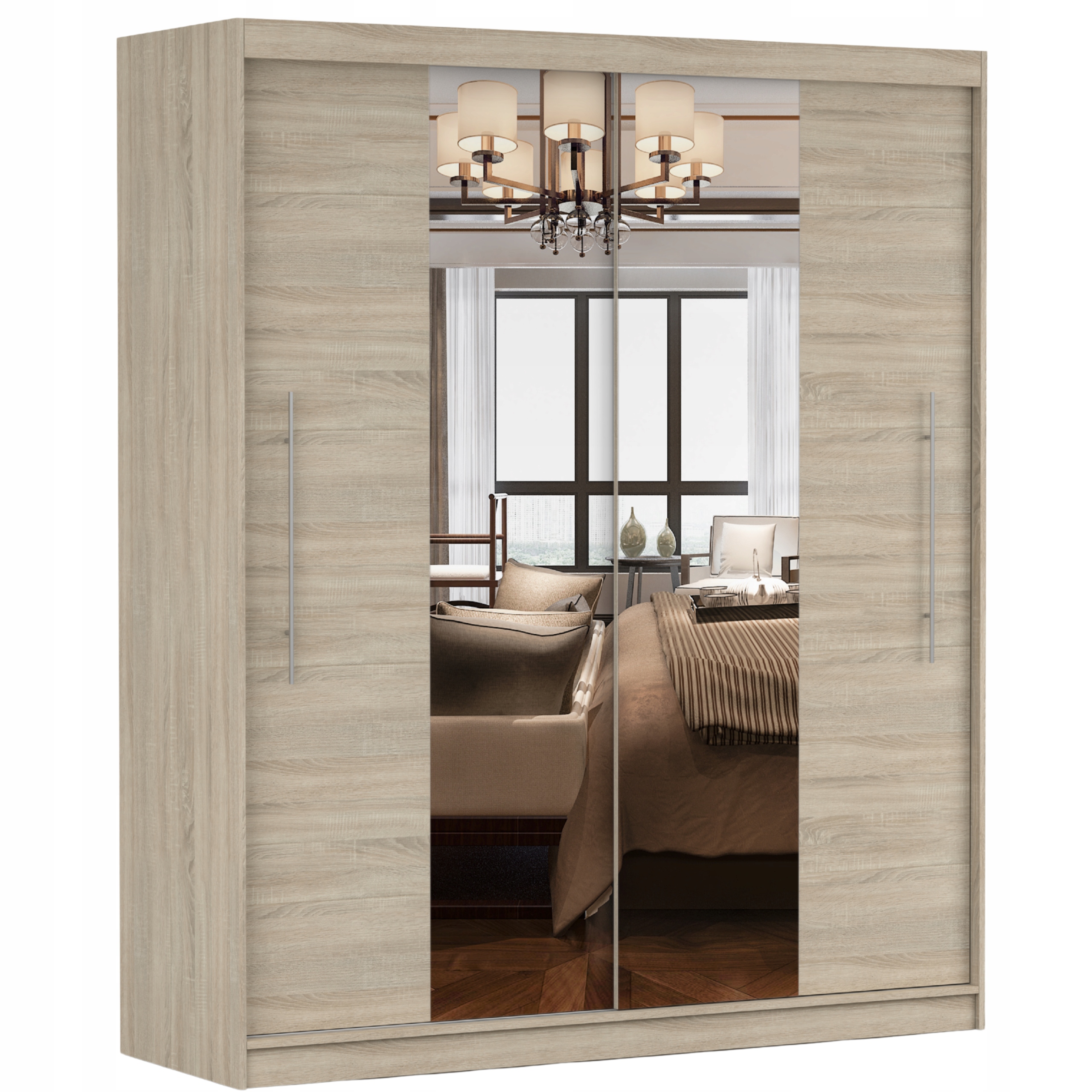 Skříň Rico I 200 se zrcadlem police šatní skříň sonoma velká Výrobce